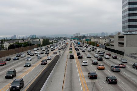 Traffic on Interstate 405, Los Angeles, California, 2012.