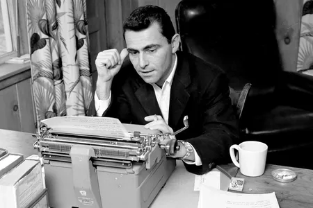 Rod Serling working at his Westport, Connecticut, home in 1956.