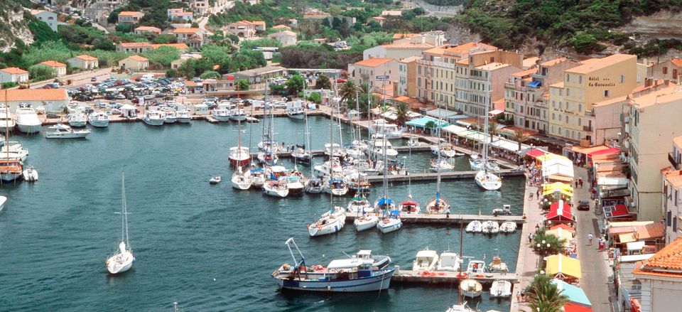  The harbor at Bonifacio on the island of Corsica 