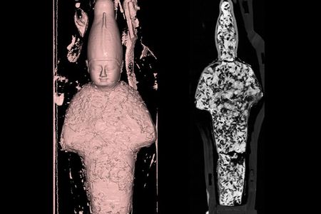 This "grain mummy" honors the Egyptian god Osiris.