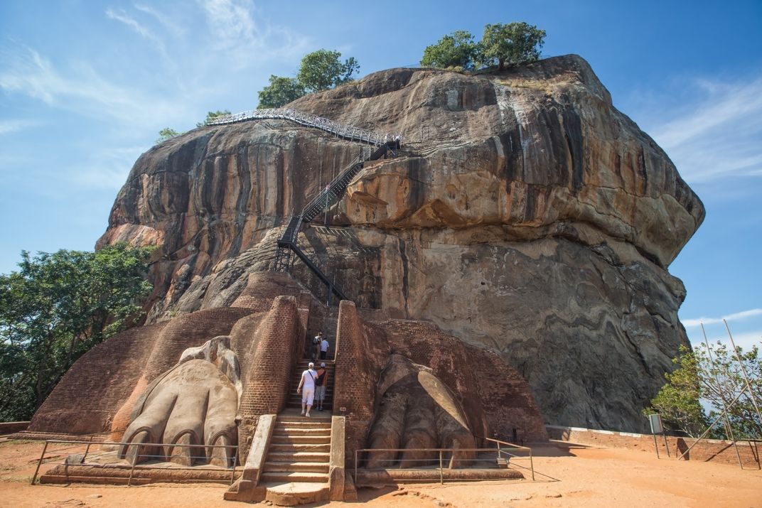 Close-up view of Sigiriya Rock Fortress