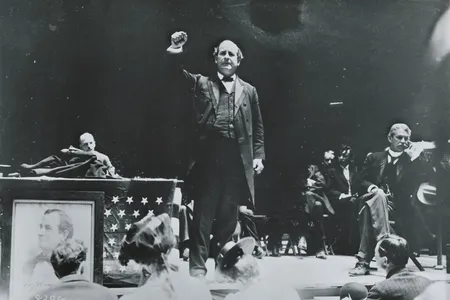 “We have submitted the issue to the American people and their will is law,” wrote Democrat William Jennings Bryan (pictured here on the campaign trail) in an 1896 telegram to Republican William McKinley.