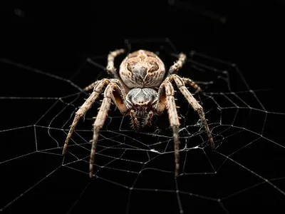 Larinioides sclopetarius, commonly known as bridge spiders, are orb-weavers that listen to the environment through their webs.