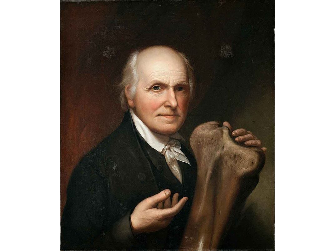 Charles Willson Peale self-portrait with mastodon bone