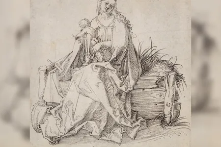 Attributed to Albrecht D&uuml;rer,&nbsp;The Virgin and Child With a Flower on a Grassy Bank,&nbsp;circa&nbsp;1503
