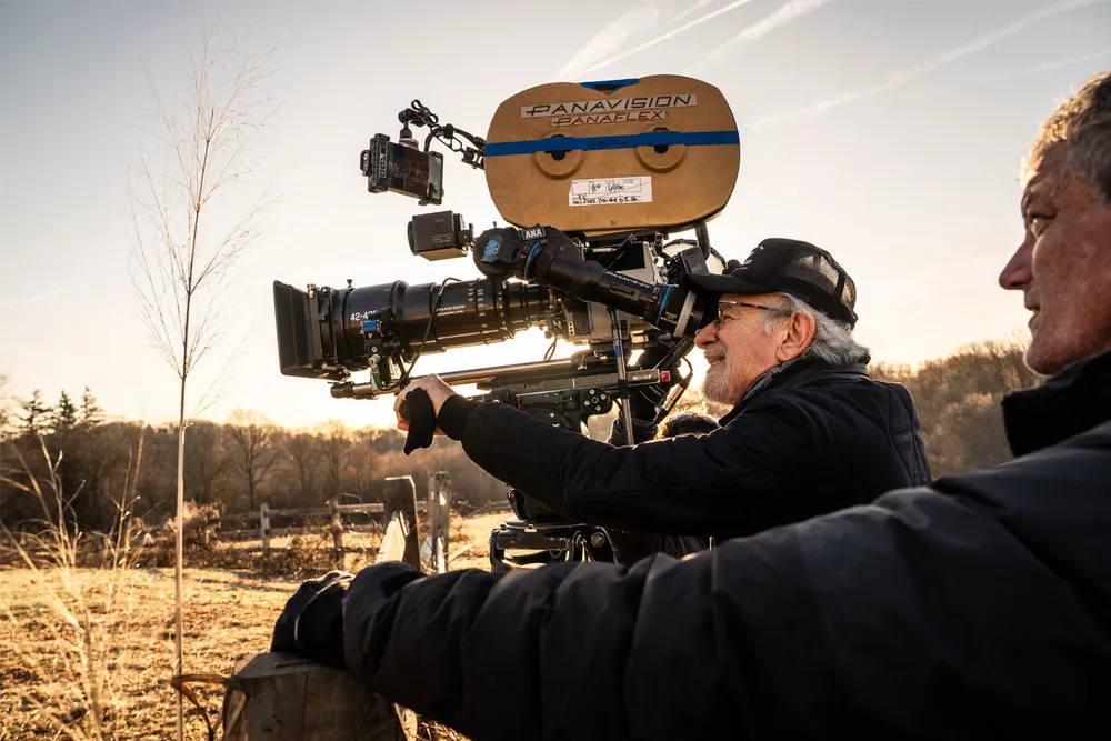Director Steven Spielberg on the set of Disclosure Day, his latest UFO-inspired film