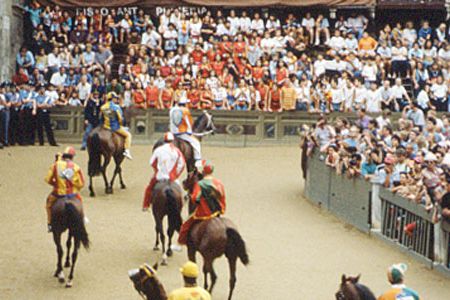 If you don't go to the Palio itself, you can catch one of the trials before the event.