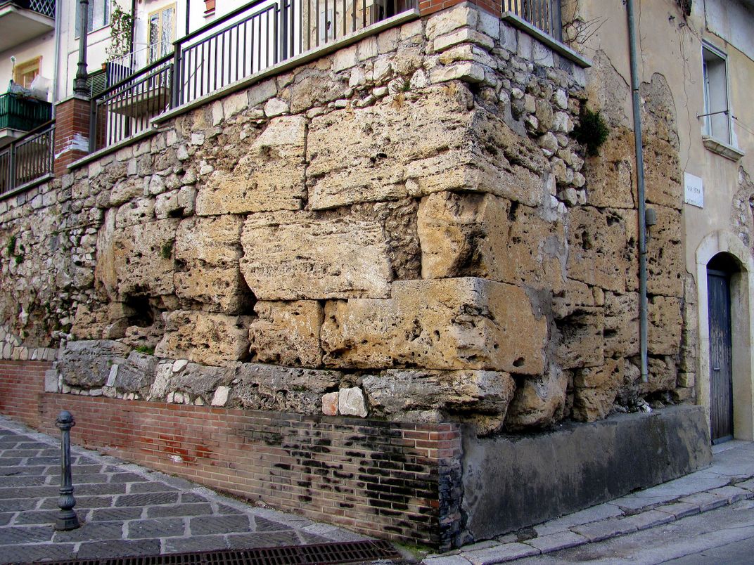 An ancient wall in the town of Isernia