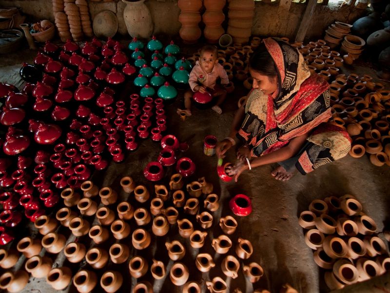 Caption Pottery and Life Description Pottery is one of the sources of