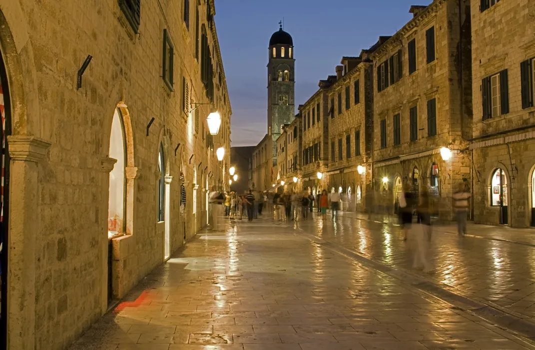 Old street at dusk, Dubrovnik