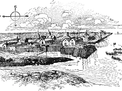 A 1905 illustration of Jamestown from Harper&#39;s Encyclopaedia of United States History&nbsp;