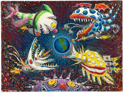 Surrounded&nbsp;(1996) is one of the early Burton artworks featured in the exhibition.