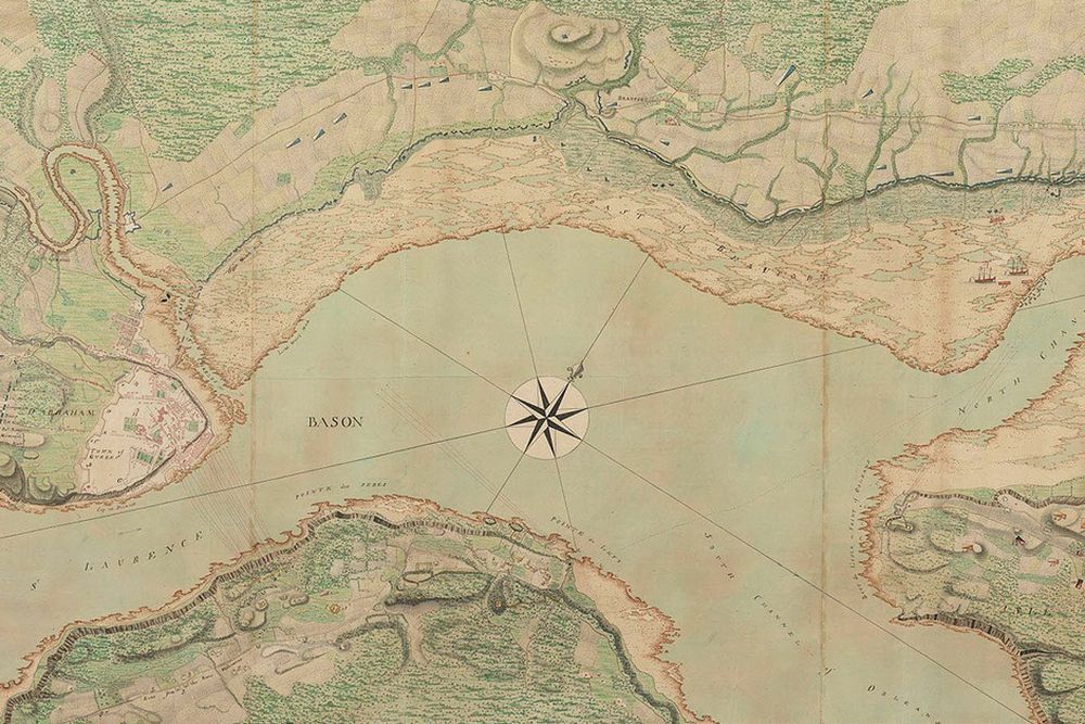Map of the St Lawrence River in Quebec in 1759 during the French and Indian War - opener