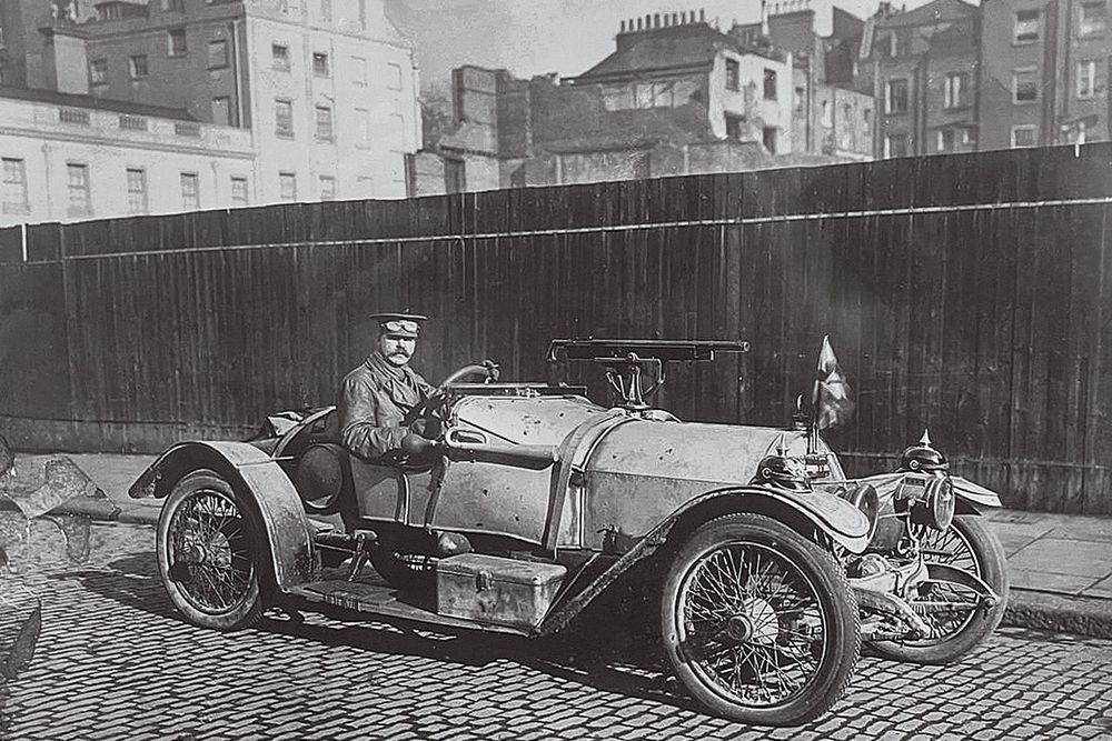 OPENER - Toby Rawlinson in his Hudson roadster after the First Battle of Ypres, November 1914.