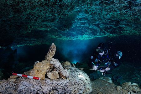 Rock piles like the one pictured here helped ancient miners navigate the subterranean network.