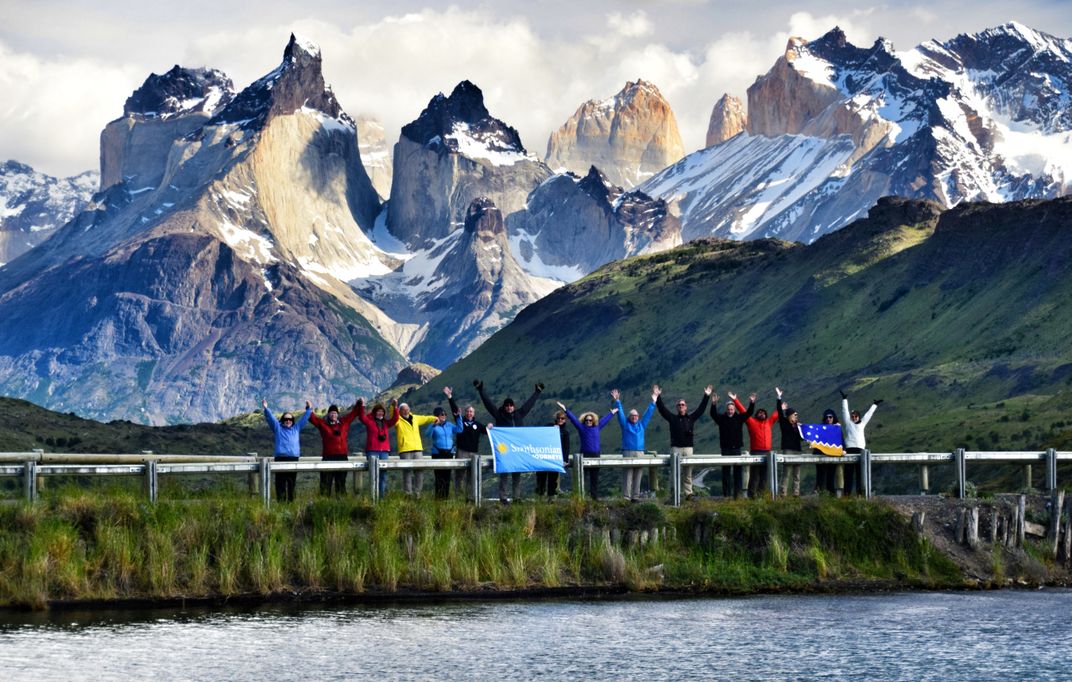 Smithsonian travelers in Torres Del Paine National Park, Chile. Credit: Alex Maureira