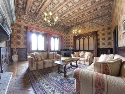 A sumptuously appointed room within the Borgia family's castle in Tuscany, now available for everyday people to rent.
