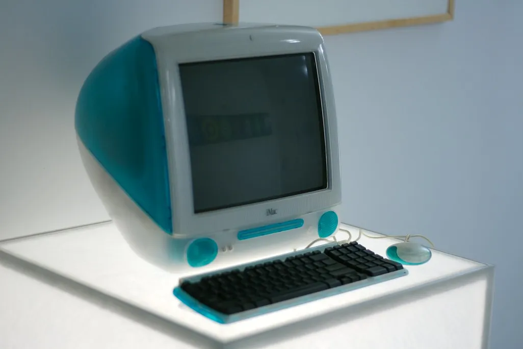 A blue Macintosh