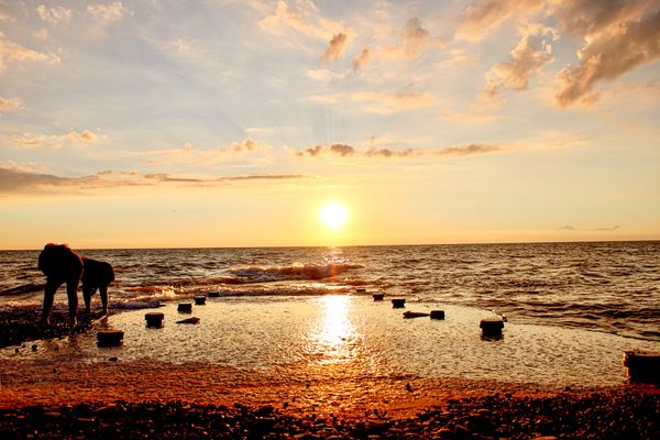 Searching for Sea Glass on the Beach at Presque Isle State Park thumbnail