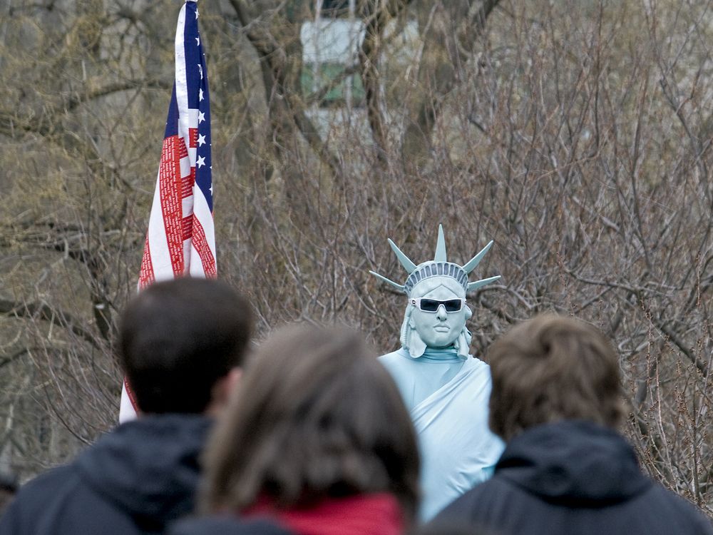 American dream. Statue of Liberty, Manhattan South, USA Smithsonian