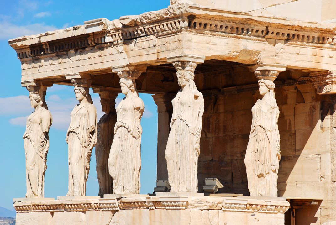 The caryatids on the Temple of Erechtheion on the Acropolis 