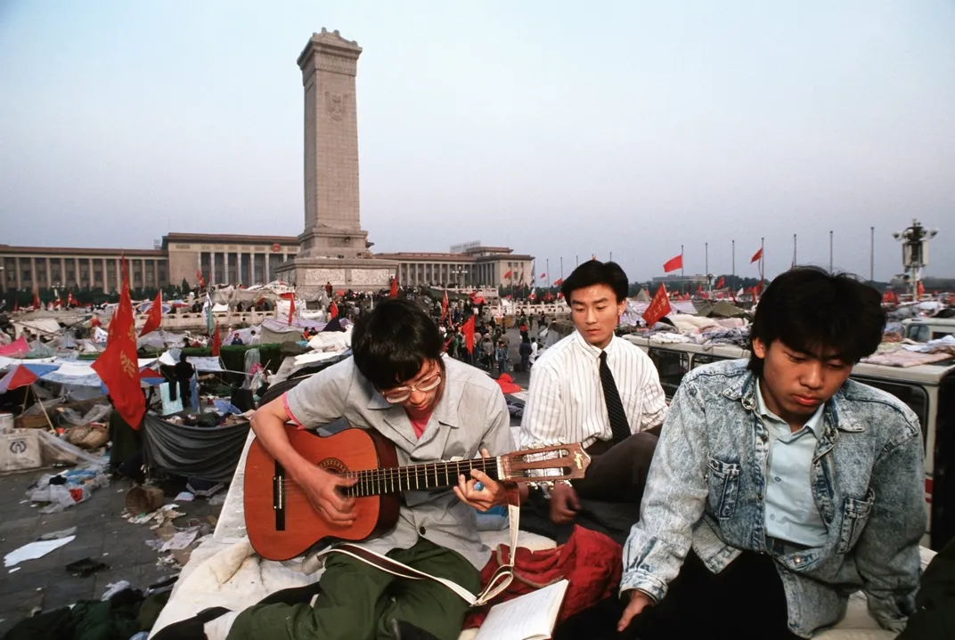 A peaceful musical protest in Tiananmen Square on June 1, 1989, days before the Chinese government's brutal crackdown