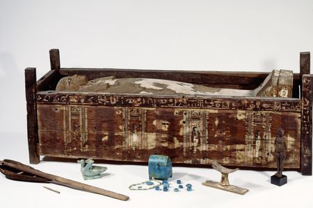 The sarcophagus of Tadja, one of the mummies from Abusir el Meleq that had its DNA analyzed in a new study.