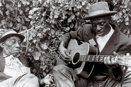 Newport, 1964: Waterman says he photographed Mississippi John Hurt (1893-1966), left, and Skip James (1902-1969) for posterity.