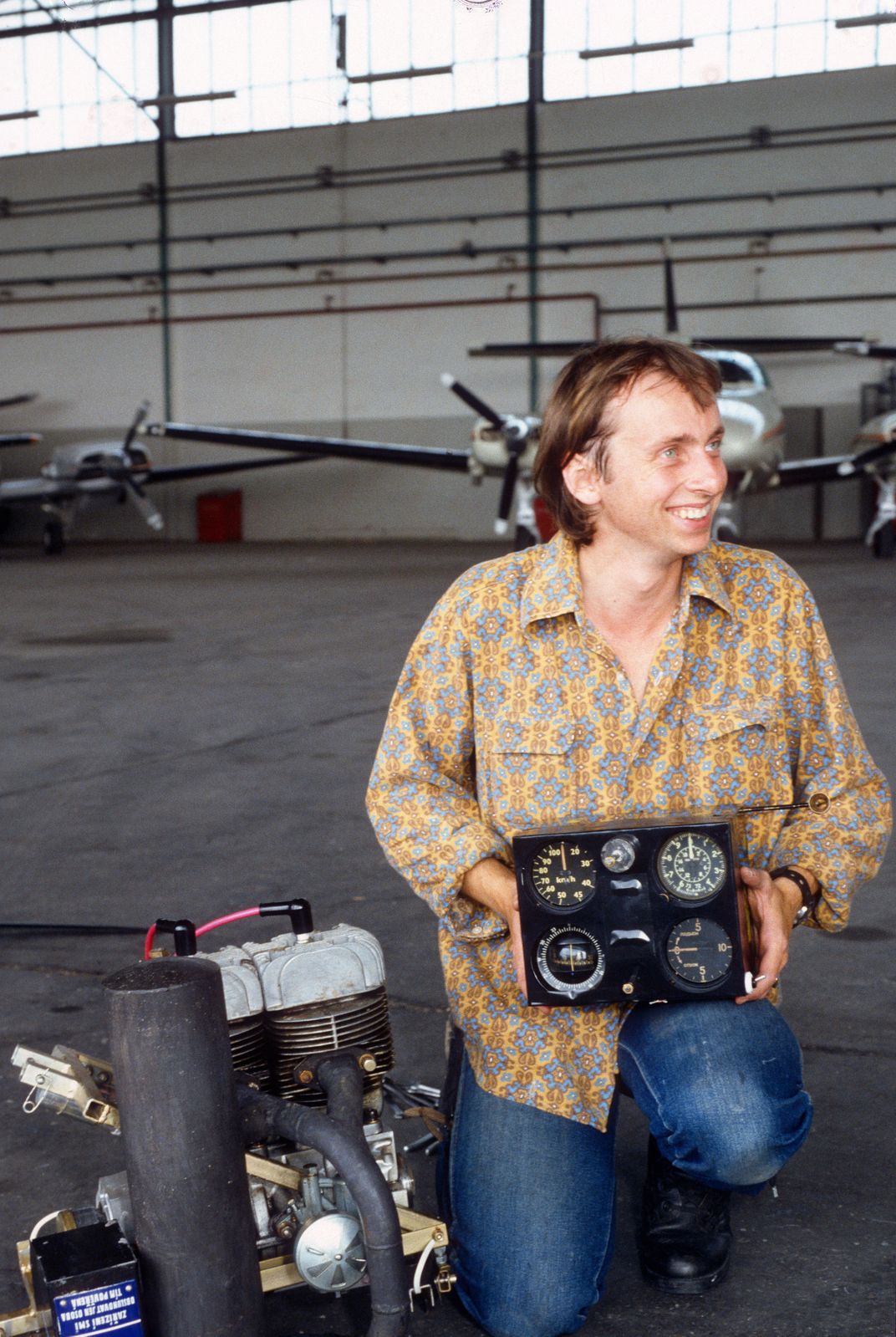 Zdarsky shows off the instrument panel of his trike