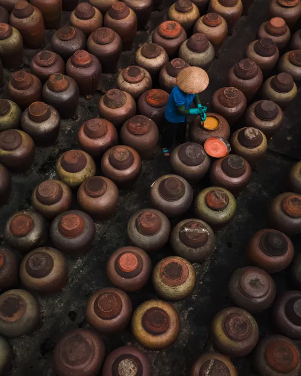 "Vessels of Tradition" - Vietnamese Soy Sauce Making, Aerial View thumbnail