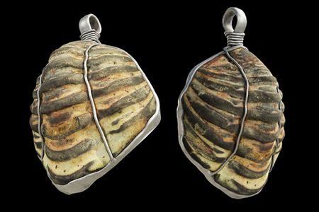 This image represents one illustration of how the trilobite fossil may have been set as an amulet or pendant.