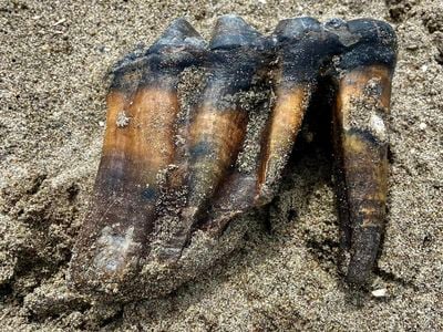 The mastodon tooth was discovered on&nbsp;Rio Del Mar State Beach in California.