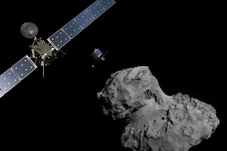 Europe sends its Philae lander to Comet 67P (artist concept).