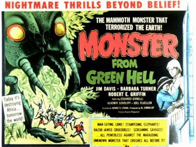 What happens when scientists expose wasps to outer space radiation? The insects mutate into giant killing machines—or, so say the makers of the 1958 film Monster From Green Hell.