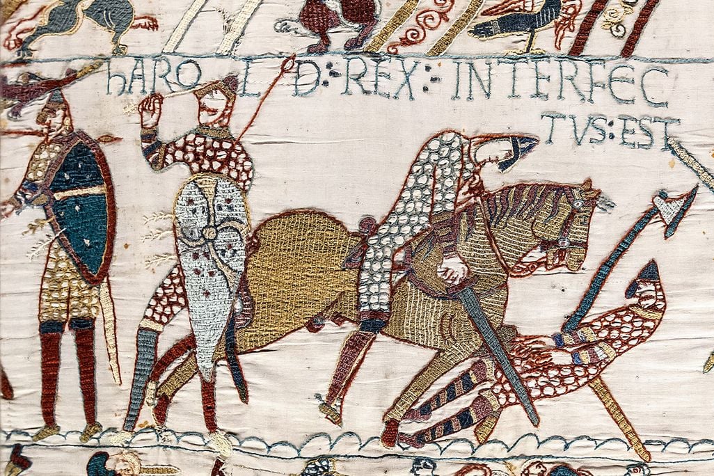 Harold Godwinson's death, as depicted in the Bayeux Tapestry