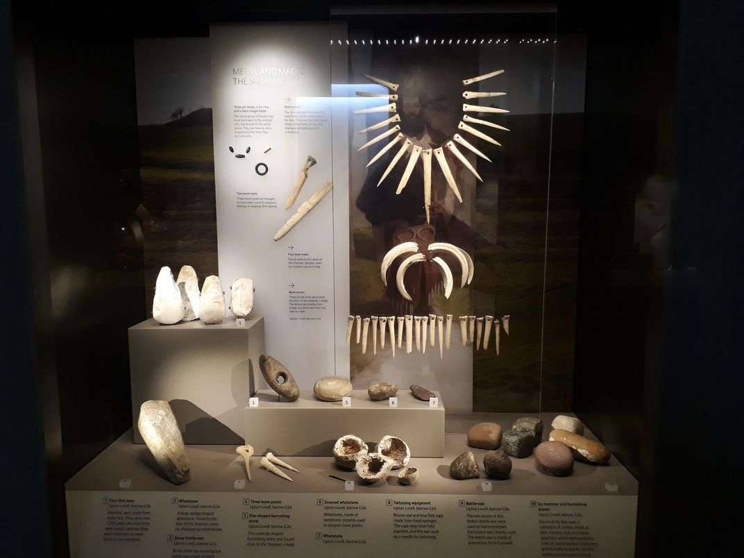 Museum display of grave goods