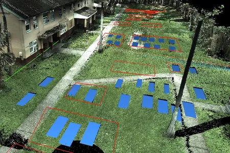 This 3-D scan shows the locations of unmarked graves that once belonged to Zion Cemetery, an African American cemetery founded in Tampa in 1901 and rediscovered last year.
