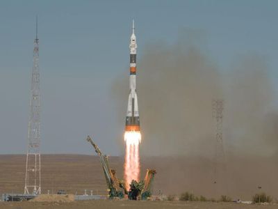 Russian Soyuz rocket carrying astronauts Nick Hague and Aleksey Ovchinin lifts off on Thursday, October 11. 