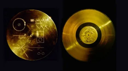The cover and record "The Sounds of Earth," included aboard the Voyager 1 and 2 probes.