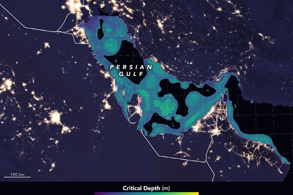 Map of light pollution near Persian Gulf