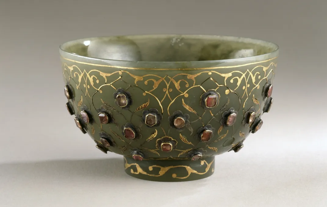 Jade Cup With Rubies and Gold crop
