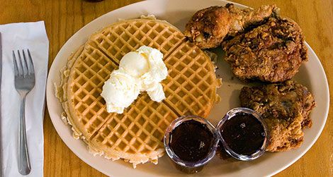 Chicken and waffles from Roscoe's