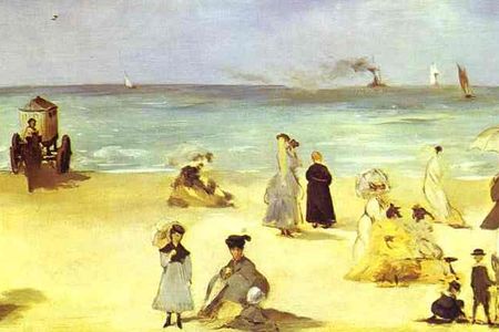 "Beach at Bologne" by Edouard Manet