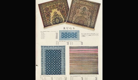 John Wanamaker, New York, NY. Spring & Summer Catalog (1915), inside back cover, Rugs.