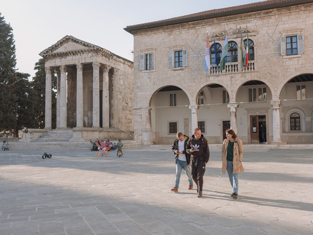 The Roman forum in Pula