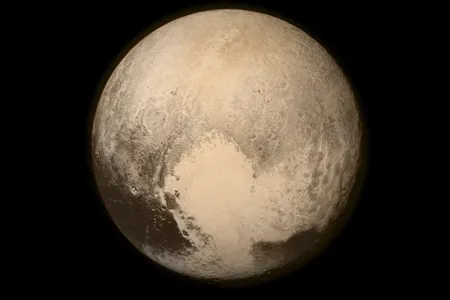 A view of Pluto from NASA&rsquo;s New Horizons spacecraft shows the planet&rsquo;s signature heart-shaped feature.