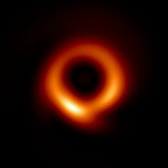 an orange ring against black