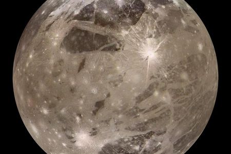 Jupiter&#39;s moon Ganymede is the largest moon in the solar system and is even wider than the planet Mercury.