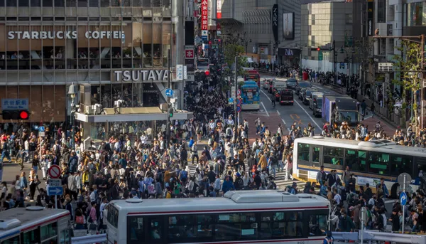 Shibuya Scramble Crossing with an overwhelming number of pedestrians thumbnail