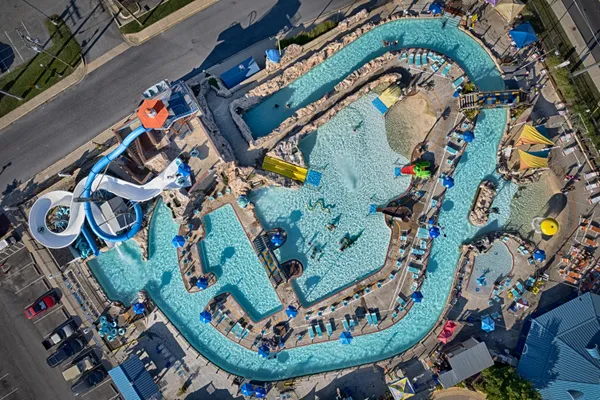 Drone view of water park in Chesapeake Beach MD thumbnail